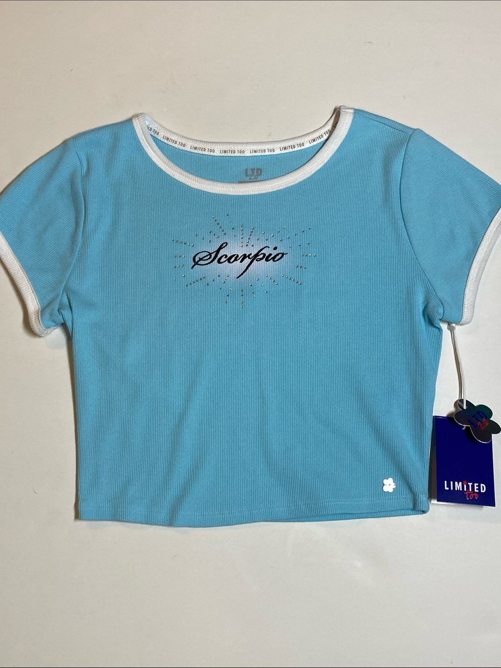 Limited Too Medium Scorpio Zodiac Sign Blue Blue Tee Short Sleeve Shirt New D27e - Picture 1 of 14